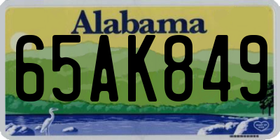 AL license plate 65AK849
