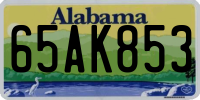 AL license plate 65AK853
