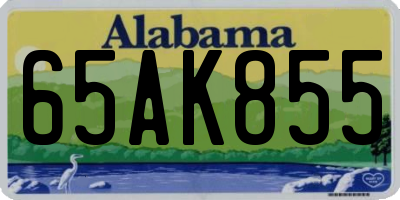 AL license plate 65AK855