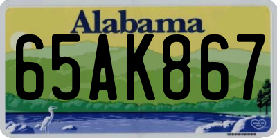 AL license plate 65AK867