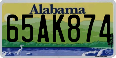 AL license plate 65AK874