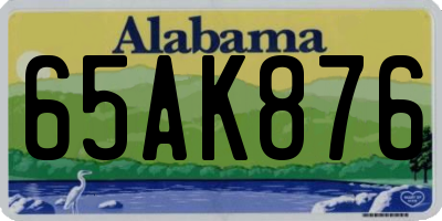 AL license plate 65AK876