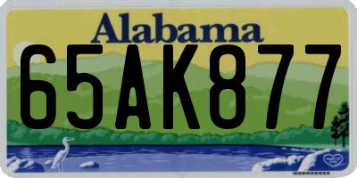 AL license plate 65AK877