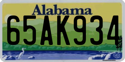 AL license plate 65AK934