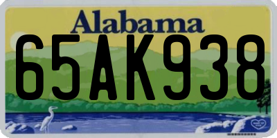 AL license plate 65AK938