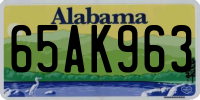 AL license plate 65AK963