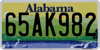 AL license plate 65AK982
