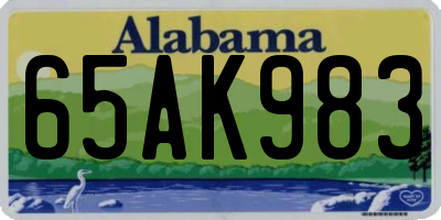 AL license plate 65AK983