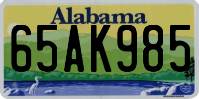AL license plate 65AK985