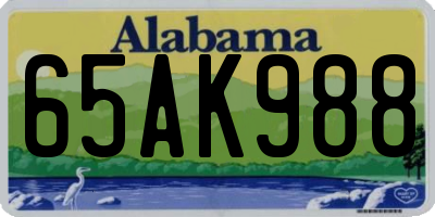 AL license plate 65AK988