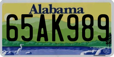 AL license plate 65AK989