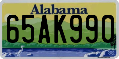 AL license plate 65AK990