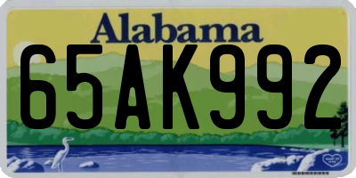 AL license plate 65AK992
