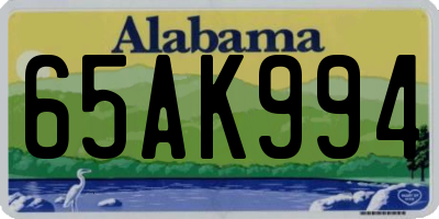AL license plate 65AK994
