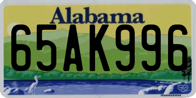 AL license plate 65AK996