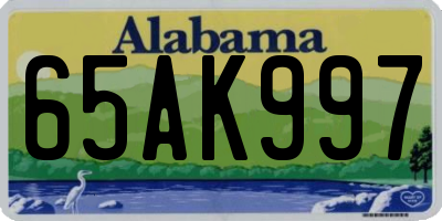 AL license plate 65AK997