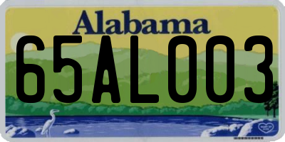 AL license plate 65AL003