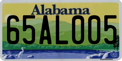 AL license plate 65AL005