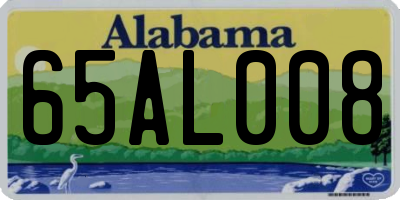 AL license plate 65AL008