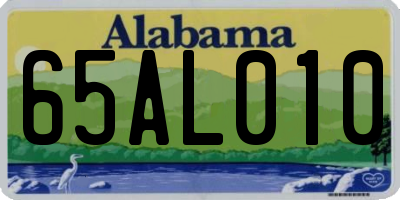 AL license plate 65AL010