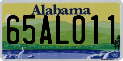 AL license plate 65AL011