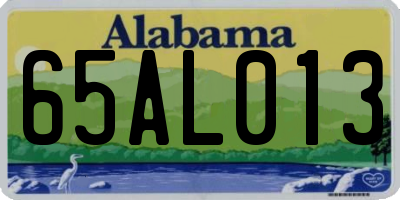 AL license plate 65AL013