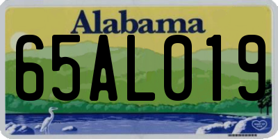 AL license plate 65AL019