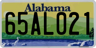 AL license plate 65AL021