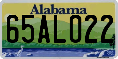 AL license plate 65AL022