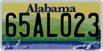 AL license plate 65AL023