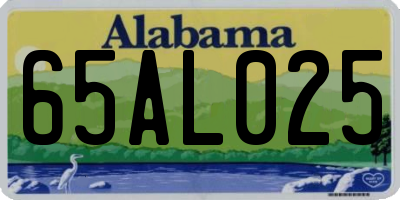 AL license plate 65AL025