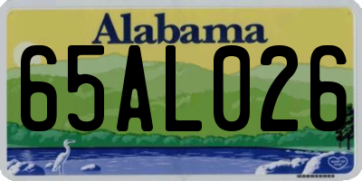 AL license plate 65AL026