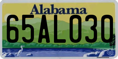 AL license plate 65AL030