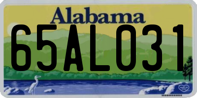 AL license plate 65AL031