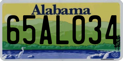 AL license plate 65AL034