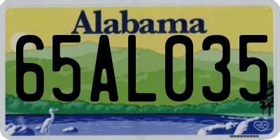 AL license plate 65AL035