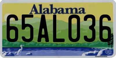 AL license plate 65AL036