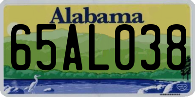 AL license plate 65AL038