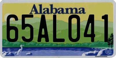 AL license plate 65AL041