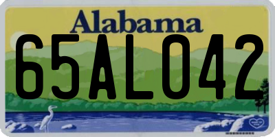 AL license plate 65AL042