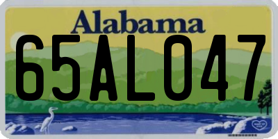 AL license plate 65AL047