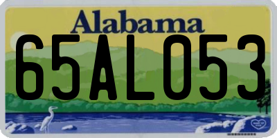 AL license plate 65AL053