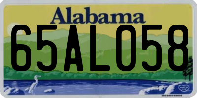 AL license plate 65AL058