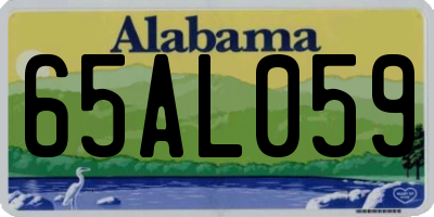 AL license plate 65AL059