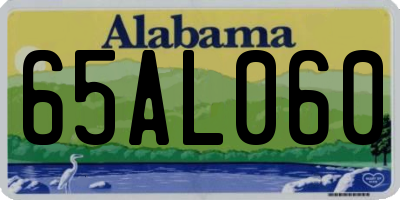 AL license plate 65AL060