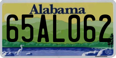 AL license plate 65AL062