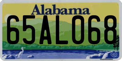 AL license plate 65AL068