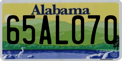 AL license plate 65AL070