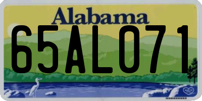 AL license plate 65AL071