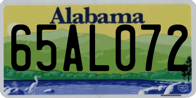 AL license plate 65AL072